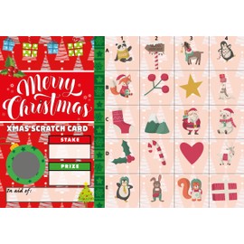 Totally Bonkers - Christmas Picture Card Fundraising Scratch Cards - 20 Square - A5 (148x210mm) - 5 Pack - TB0124 - Blind Card