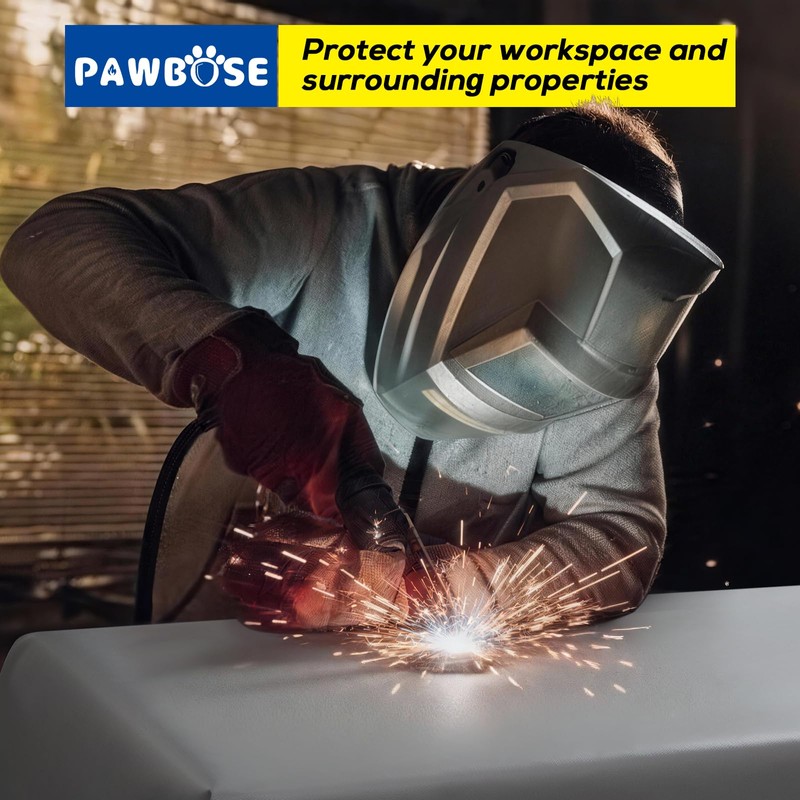 PAWBOSE 4x6ft Welding Blanket, Silicone Coated Fiberglass Fire Blanket for