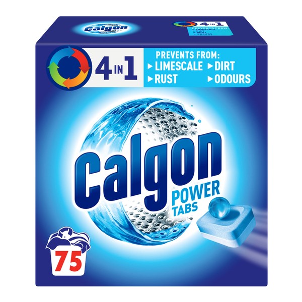 Calgon 3-in-1 Water Softener Tablets l Removes Odours, Limescale & Residue | Deep Clean l Units: 75 Tablets l Size: XL Pack, Pack of 75