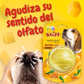 Fancy Pets Pelota para Perro con Aroma a Mango Juguete de Olfato Interactivo para Desarrollo Mental y Físico                                          