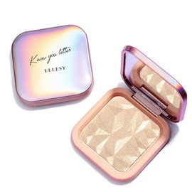 ELESSY Diamond Highlight Powder, 4 Colors, Highlight, Luminizer, Sparkle, 3D, Pearl, Glossy Skin, 0.4 oz (11 g) - 01 Twilight Glow