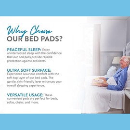 Disposable Underpads [50-Pack] 36"x31" - Absorbent Incontinence Pads for Adults, Elderly, Babies & Pets - Waterproof Bed Pads, Leak-Proof Pet Training Pee Pads, Baby Changing Pads