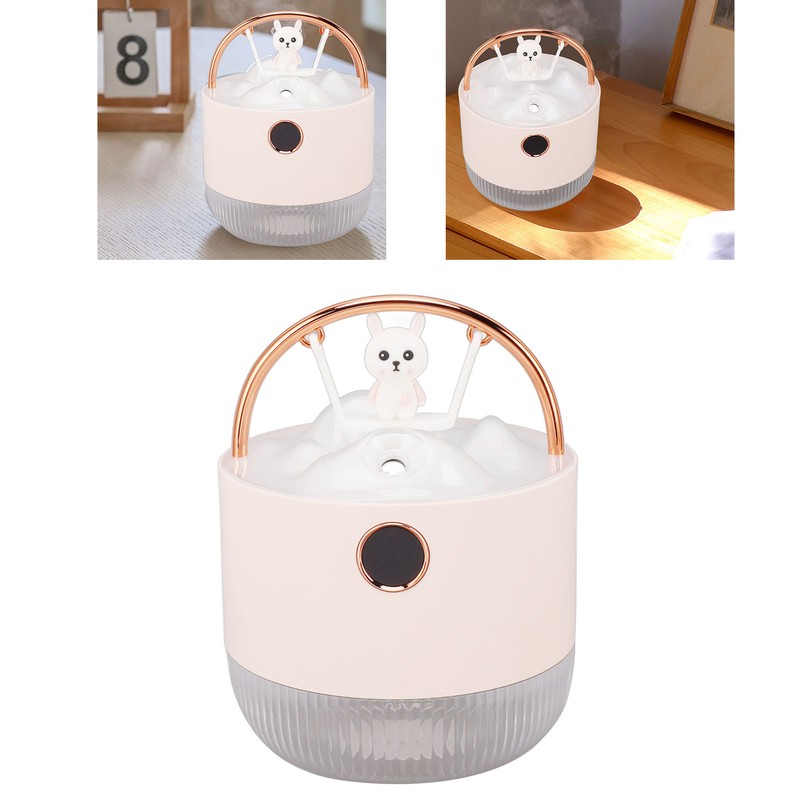 Mini Humidifier 600ml 40ml/H Dual Mode Bear On Swing Night