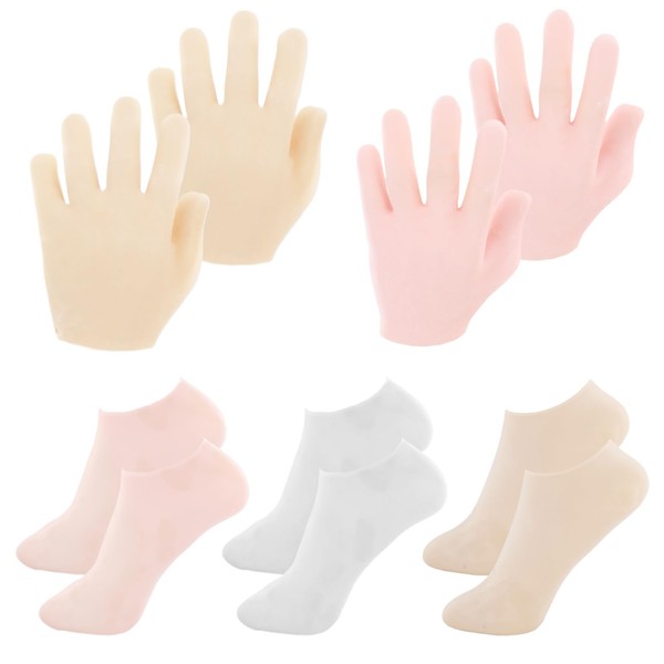 3pcs Silicone Socks for Women Moisturizing Feet, 2pcs Silicone Gloves