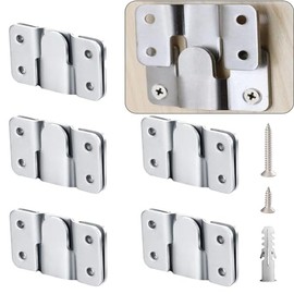 Flush Mount Bracket with Screws 6 Sets Hanging Buckle Kit, Interlocking Heavy Duty Photo Frame Hook, Furniture Connector for 100lb Picture Hangers Art Gallery Wall Mount Hardware, Stainless Steel (6)
