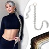 Wodelanle Long Braided Ponytail Extension with Hair Tie Silver Gray