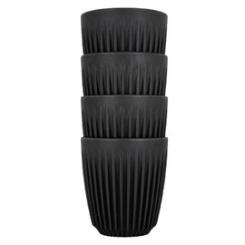 Set of 4 Husky Cups Coffee Cups Tumblers No Lids 230ml (8oz) Charcoal HC08C04