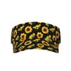 Sunflower Flower Floral Black Sports Sun Visor Hats-Adjustable Visor Cap-for