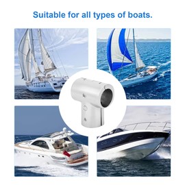 T-Piece Connector, T-Piece Split Connector, Stainless Steel 3-Way Pipe Connectors, T-shaped Junction Pipe Fittings, Hardware Accessories for Boat 25 mm / 1.0 Inch