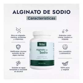 HEBBE COSMETICS GLYE10 Alginato De Sodio Puro Cosmético Peel Off Hidroplastica 500g