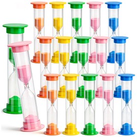 15Pcs 5 Min Sand Timer,Plastic Hourglass Visual Sand Clock Colorful Timer