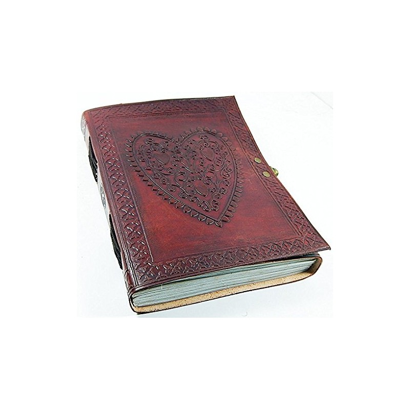 Surya Leather Leather Journals Large Vintage Heart Embossed Leather Journal