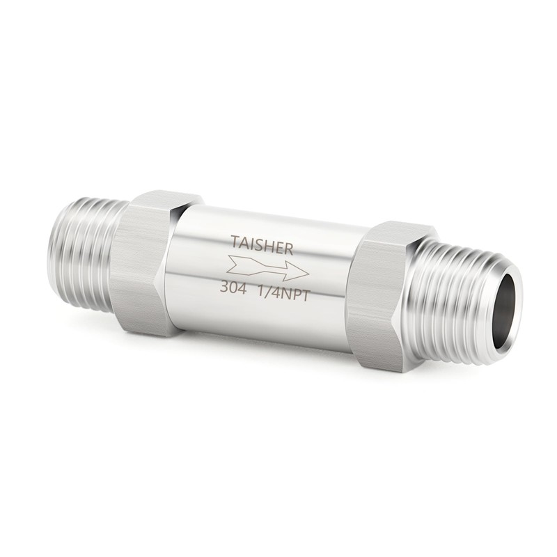TAISHER 1PCS 304 Stainless Steel 1/4" NPT Male Check Valve,Backflow