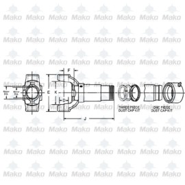 Mako 2-3-12051X Transmission Yoke For GM 26/27 spl 4L60 3.875x1.062 1330 Series 700R