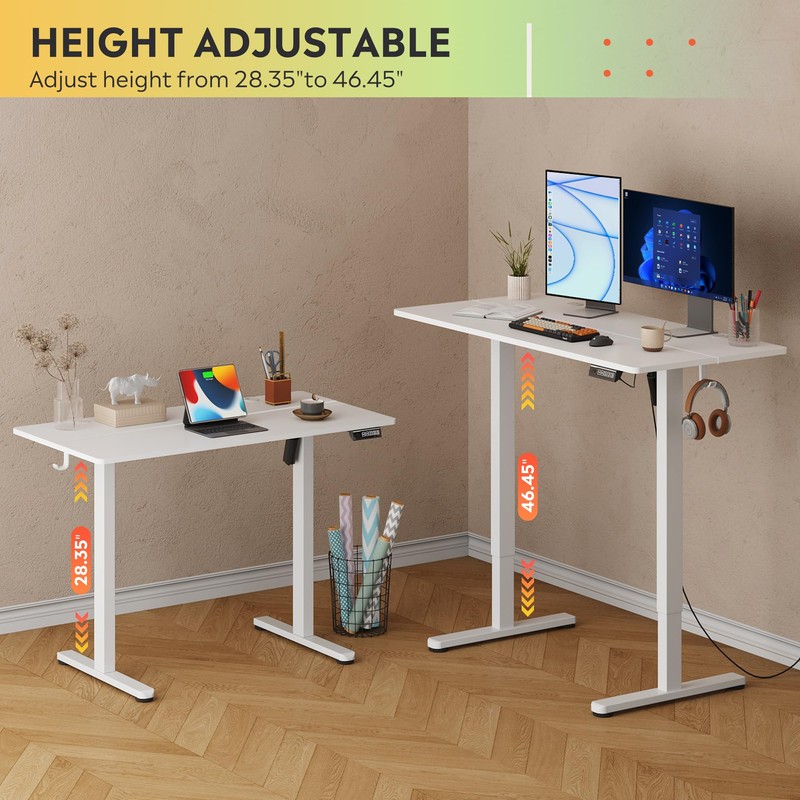 DEVAISE 48 Inch Electric Standing Desk, 3 Adjustable Height Stand