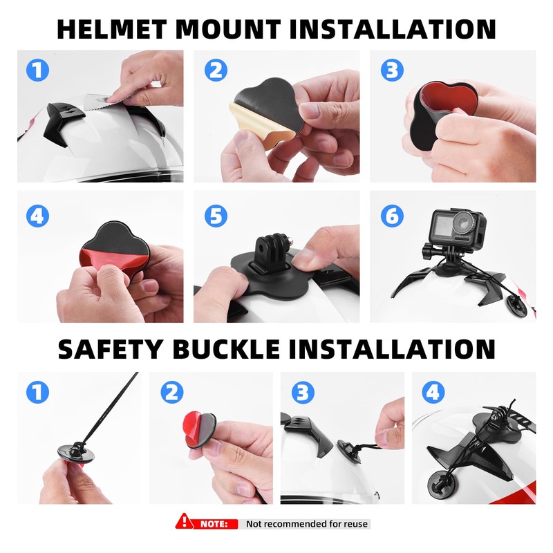 BRDRC Flexible Adhesive Mount for Insta360, 3 Packs Helmet Sticky