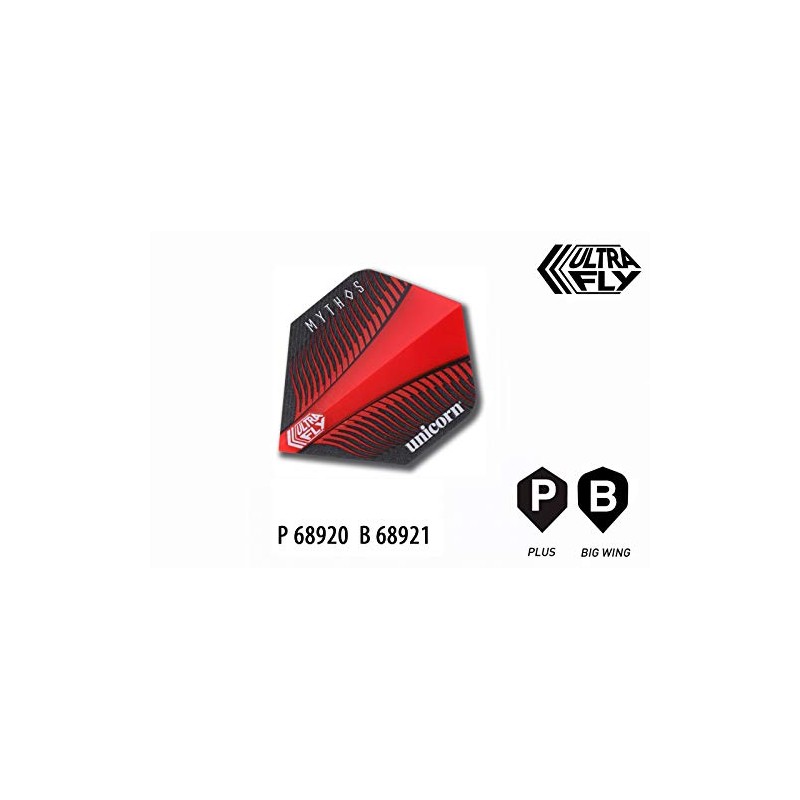 Unicorn Darts Mythos Griffin Red Ultrafly Flights Black, Plus
