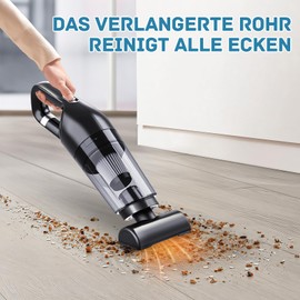 NEOVSUNY Leistungsstarker Handstaubsauger, kabelloser Staubsauger 120W, Auto Staubsauger mit Extra Langem Fugendüse Düse, multifunktionaler Handstaubsauger für Auto, Zuhause,10000 Pa Schwarz