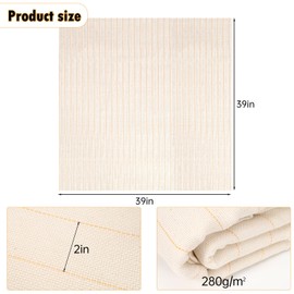 39'' x 39'' Primary Tufting Cloth with Marked Lines,Monk Cloth Fabric for Punch Needle,Large Overlocking Tufting Cloth,Burlap Tufting Cloth for DIY Rug-Punch Tufting Gun