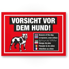 Komma Security Vorsicht vor dem Hund Sign Multilingual Sign Weatherproof Dog Sign Garden Gate Driveway Gate The Front Door Sign Deterrence Warning Sign Burglary Protection