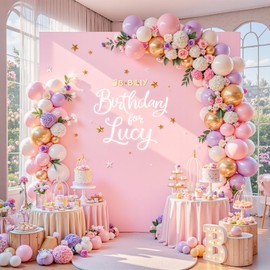 6.6FT x 6.6FT Pink Square Arch Backdrop Covers Spandex Fitted Baby Shower Arch Covers Stretchy Backdrop for Girls Baby Shower Wedding Bridal Shower Ceremony Photo Photography Background Decorations