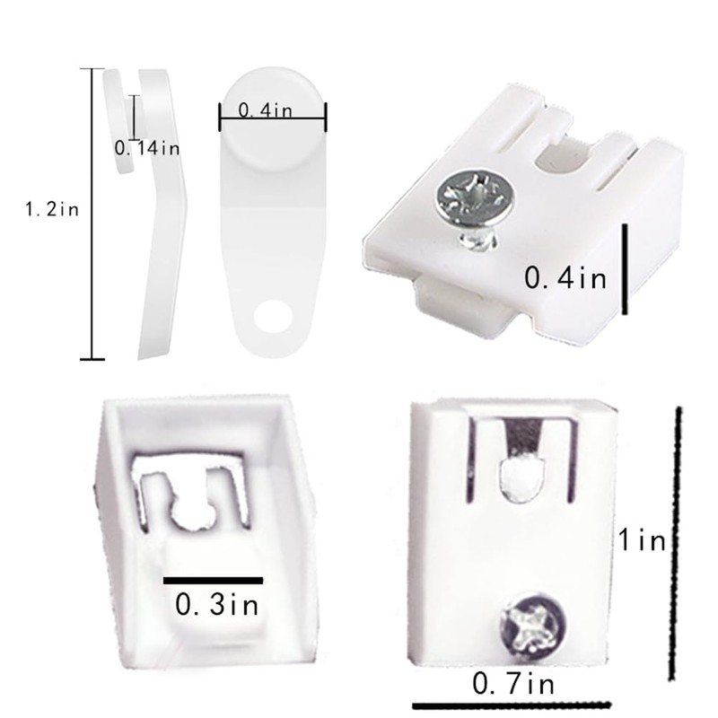 Traverse Rod Slides Curtain Replacement White Plastic Snap-in Traversing Slides