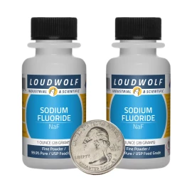 Loudwolf Industrial & Scientific Sodium Fluoride / 2 Ounces / 2 Bottles / 99.9% Pure USP Food Grade / Fine Powder