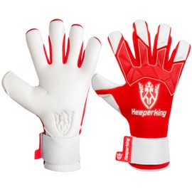 Keeperking GladiatorKing Negative Cut Professional Men's Goalkeeper Gloves with Professional Extreme Grip 4 mm (10, G-Red-White)