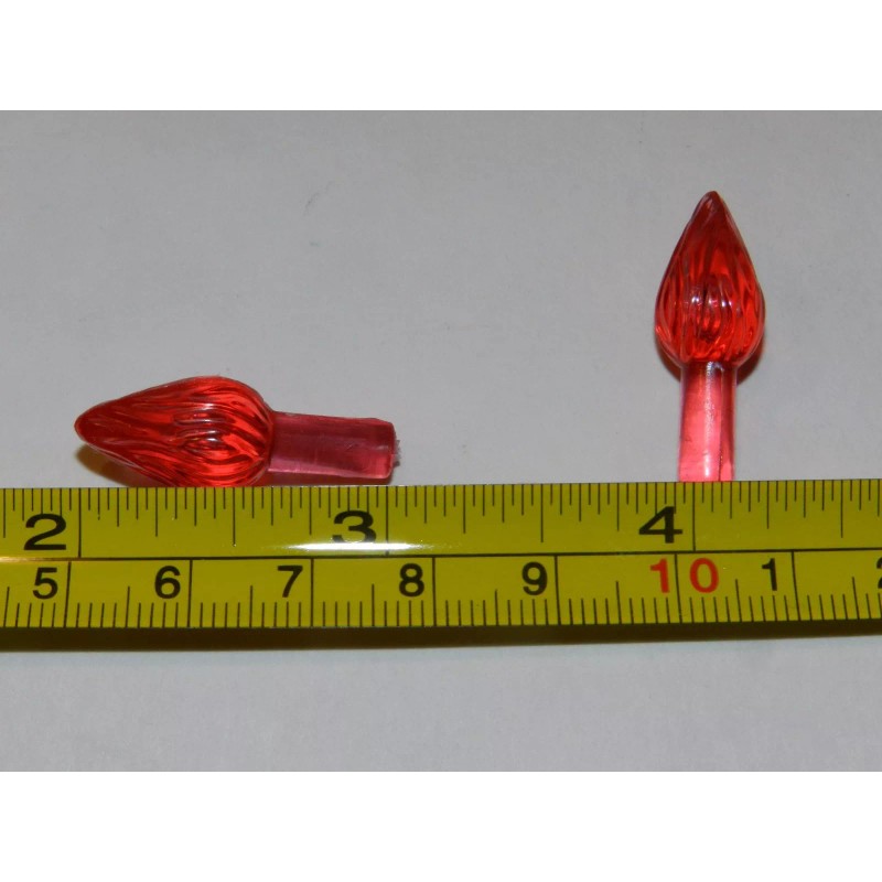 60 RED Medium Twist Light Bulbs Vintage Ceramic Christmas Tree