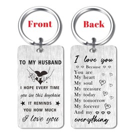 Gezxin Father's Day Gifts for Husband- Mens Birthday Anniversary Christams Xmas Keychain for Husband from Wife