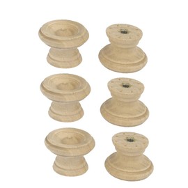 FIYA New Lon0167 Wooden Round Featured Shaped Cabinet Cupboard reliable efficacy Door Drawer Pull Knob Handle 6Pcs(id:90d ba bb 893)