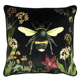 Evans Lichfield Midnight Garden Cushion Cover, Bee, 43 x 43cm