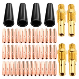 48 Pcs Flux Core Gasless Nozzle Tips Kit KP1939-1, 0.030" Flux Core Welder Mig Contact Tips Gasless Nozzle Gas Diffusers - Compatible with Lincoln Magnum 100L & Weld-Pak MIG Welder