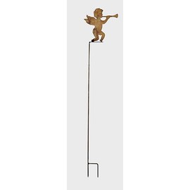 Worth Imports 7" Iron Angel on 31" Yard Stake, Brown