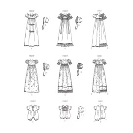 McCall's SEWING PATTERN Baby Boy Girl Clothing Christening Dress Gown Romper Outfit 8460