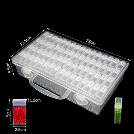 64 Pieces 5D Diamond Painting Storage Box with Stickers, Diamond Painting Accessories Storage Box, Plastic Beads Nail Art Storage Container Painting Accessories DIY Crafts Jewellery Rhinestone