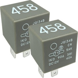 2-Pack 458 1K0906381 Relay – 40A 12VDC 5-Pin SPDT Automotive Relay – Compatible with Select Volkswagen Vehicles (for VW GTI, Golf, Passat) – Fixes Fuel Pump, ECU & P0230/P0685 Codes