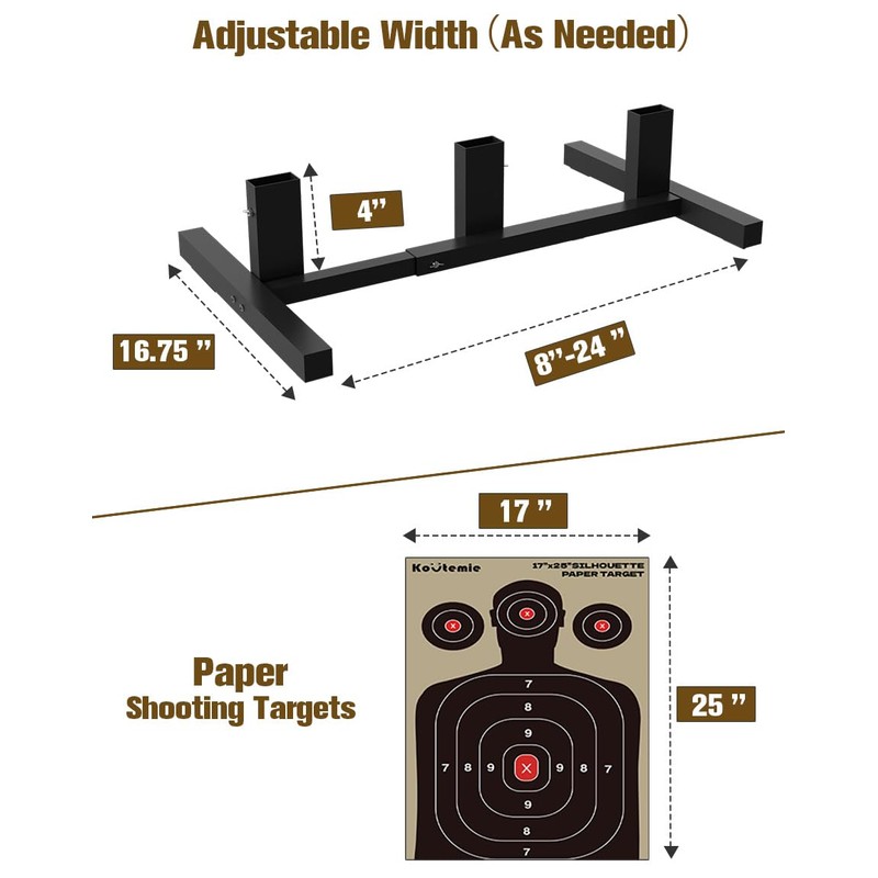 Koutemie Outdoor Shooting Target Stand with 10pcs 17x25 Inch Paper
