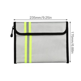 YunBey Fireproof Bag Fireproof Document Bag Fireproof Waterproof Money Bag with Zip for Documents Money Passport Notes (23.5 x 17.5 cm)