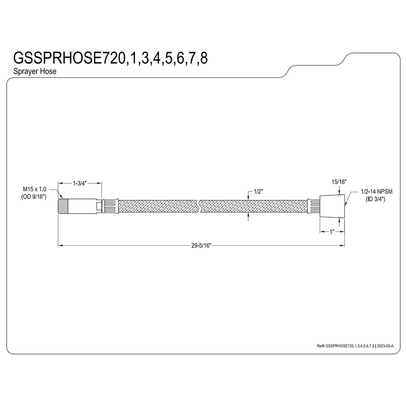 Kingston Brass GSSPRHOSE298 29" Braided Pull Down Kitchen Faucet Spray