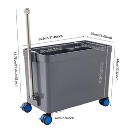 Floor Mop Sink, Freestanding Utility Mop Basin with Retractable Handle & Locking Casters, Large PP Cleaning Sink with Drain for Commercial, Garage, Laundry & Bathroom