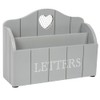 Grey Letter Rack With Contrasting White Letters Wording and Cutout