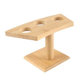 Alnicov Bamboo 3 Hole Food Display Stand Sushi Hand Roll Stand Ice Cream Cone Holder Sustainable Bamboo Snack Rack for Events and Dining