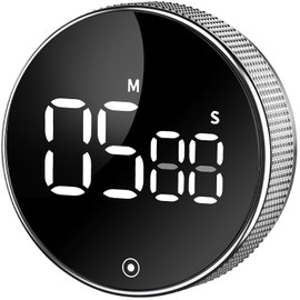 ECHOBUY Digital Kitchen Timer, schwarz geeignet für Lernen und Küche Digitaler Küchentimer LED Bildschirm Küchentimer Magnetisch 3 Lautstärkemodi Küchentimer Digital für Kochen Übung Lernen