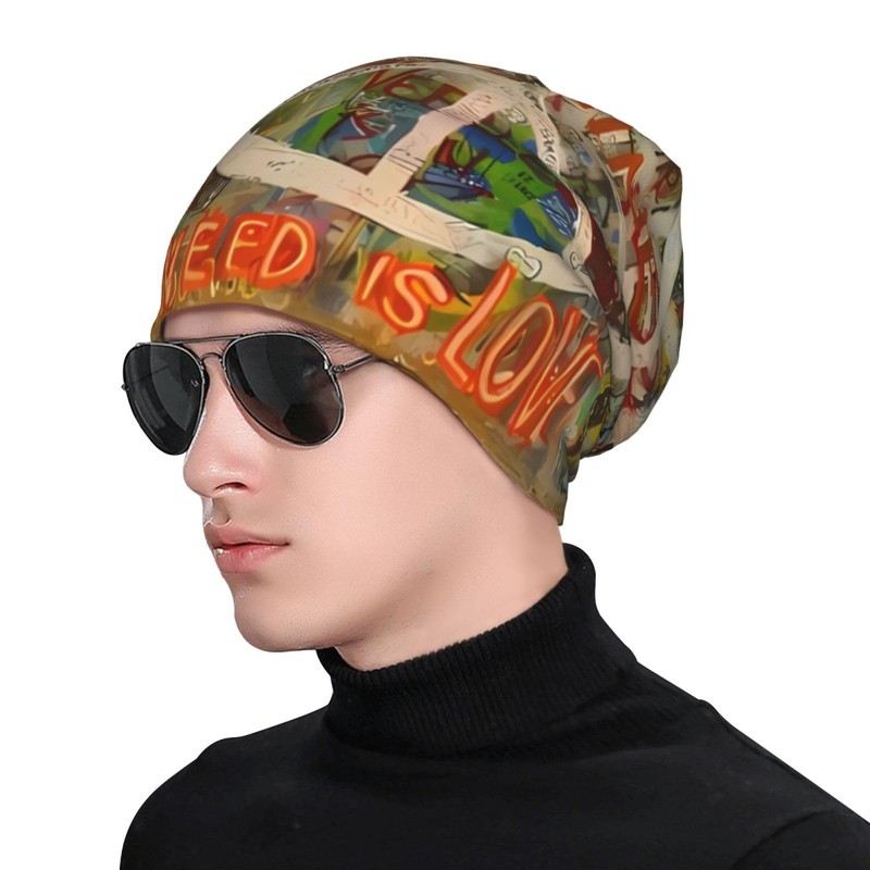 SLEHAGU Westie Dogs Beach Summer Tropical Slouchy Beanie for Men