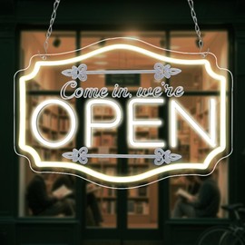 RuCvixkt Open Neon Signs for Business, Adjustable Brightness Come in We Are Open Led Sign for Stores Hotel Window Salon Bar Club Restaurant Decor,Open Closed Sign(Warm White, 15''x 10.5'')