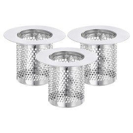 uxcell 2 Pack Shower Drain Strainer, 2" x 2.5" Stainless Steel Floor Drain Strainer Deep Sink Hair Catcher for Kitchen Bathroom Balcony Floor Drain, Fit Hole Size from 1.57" to 2.56"
