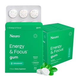 Neuro Energy Caffeine Nootropics for Energy & Focus - Sugar-Free with L-theanine, Caffeine, Vitamin B12 & Vitamin B6 - Spearmint Flavor:_Mints