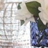 Cote Noire-Navy Herringbone Flower with White Roses