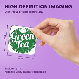 1 x Square MDF Fridge Magnet - Green Tea Healthy Organic Tea Cup 5171